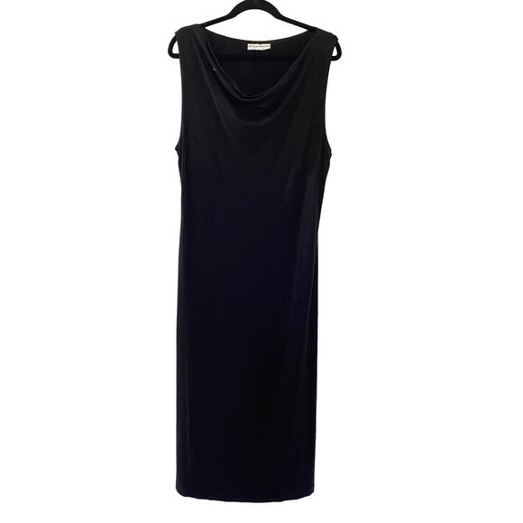 Bryn Walker Black Midi Short Sleeve Dress sz Large - Picture 1 of 8
